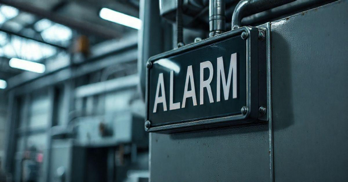Placa de sinalização alarme sonoro para segurança eficaz em ambientes industriais