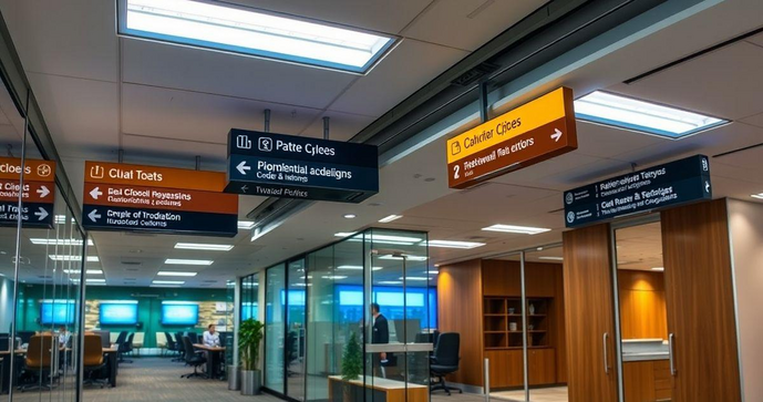 Placas de sinalização interna personalizada para otimizar a comunicação visual da sua empresa