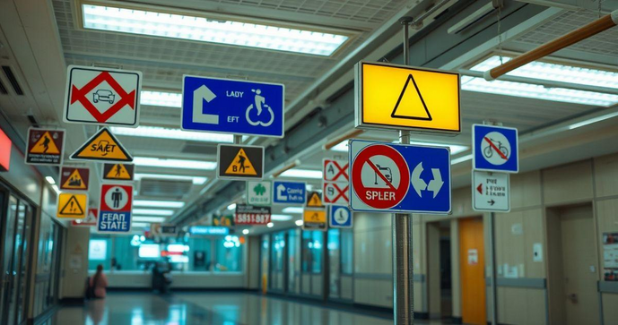 Placa de segurança aviso como garantir proteção e prevenção eficaz