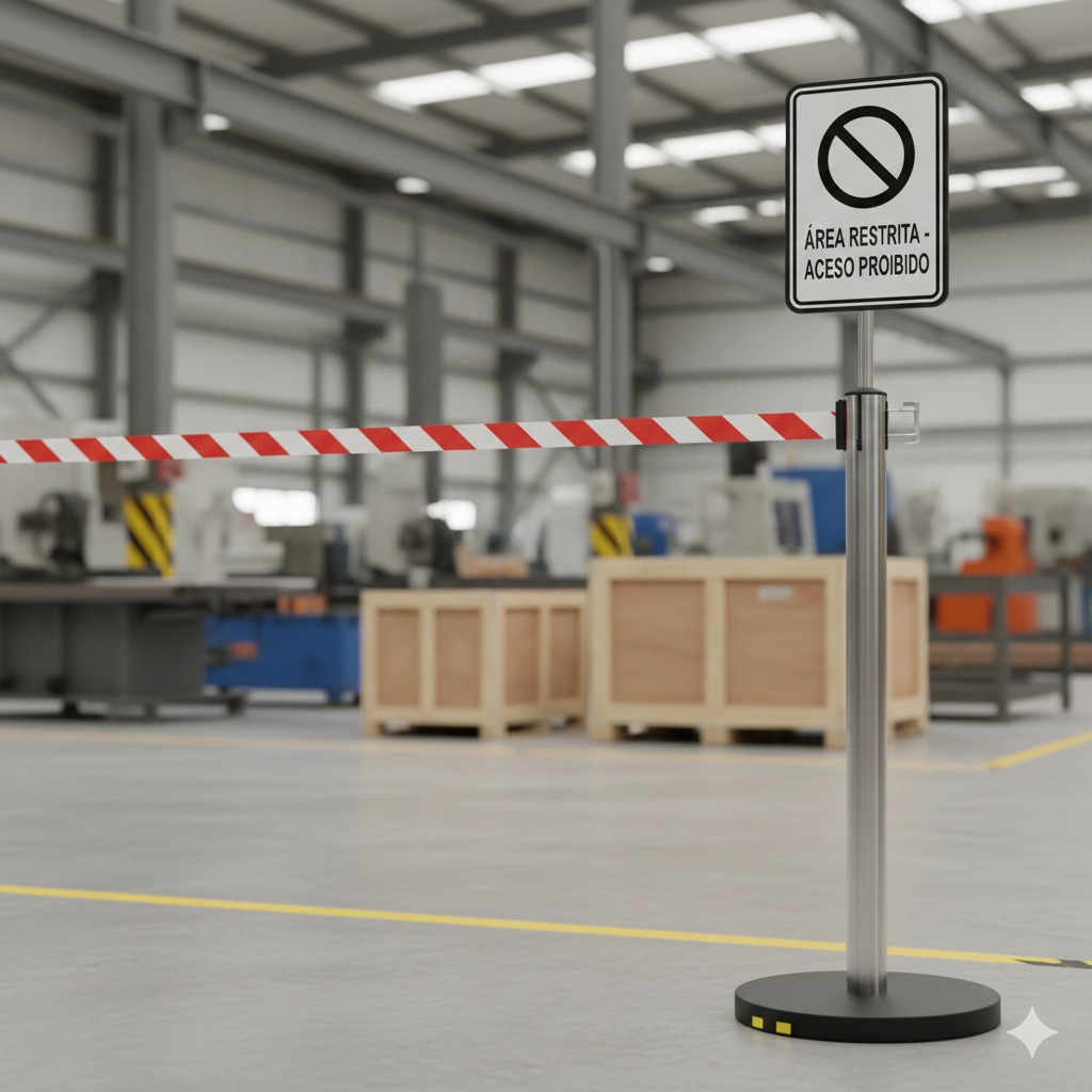 sinalização de fluxo de pessoas