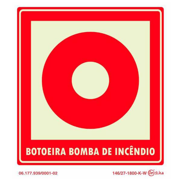 Placa botoeira de bomba de incêndio