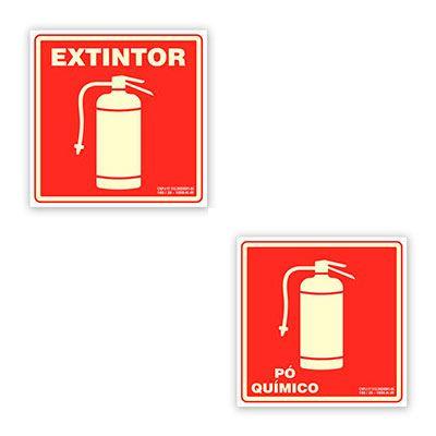 Placa extintor pó químico